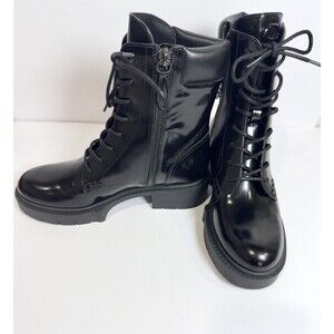 Coach Leighton Combat Boots Women’s 5.5 Black Leather Lace-Up No Box MSRP $275